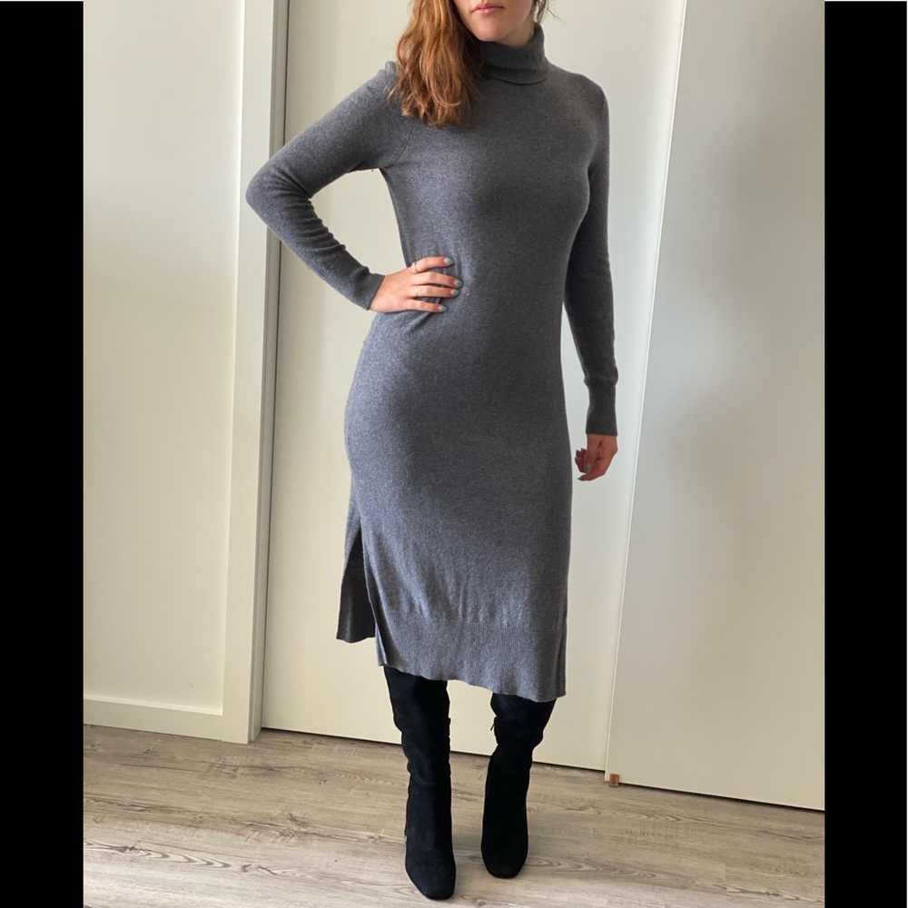 Sexy long sleeve with slit sweater dress!